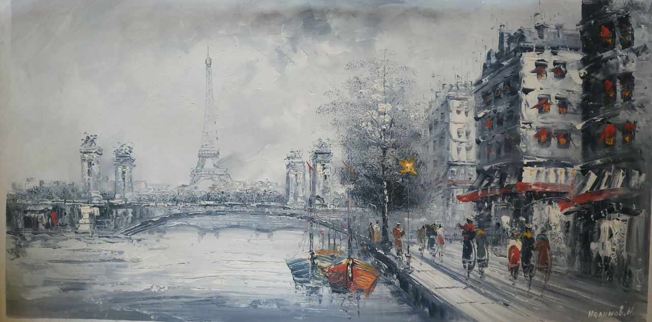 Картина маслом Эйфелева башня 120х60